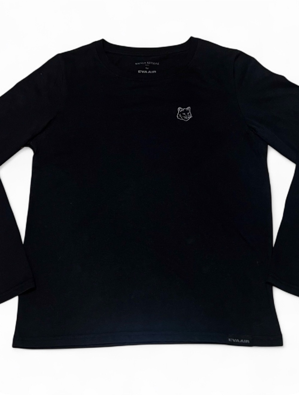 Maison Kitsune x EVA Air Fox Head Black Long Sleeve Tee Minimalist Noir M